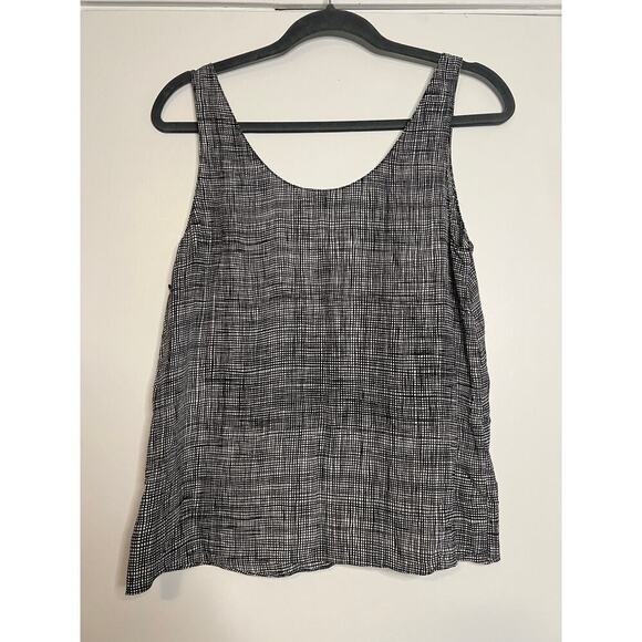 Theory Black White Pattern Silk Sleeveless Tank Top Size Small - Picture 4 of 6